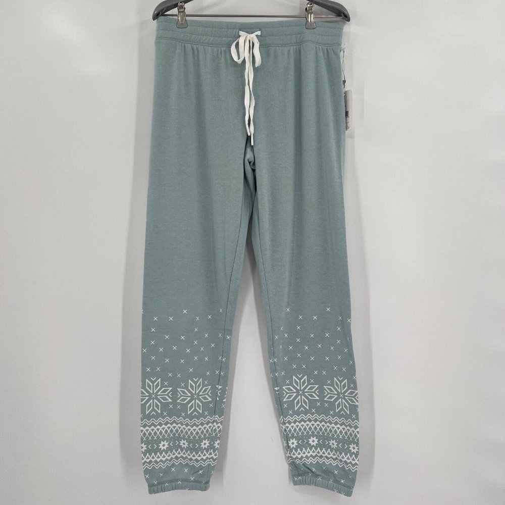 PJ Salvage Snowflake Fair Isle Lounge Pajama Pants sz S Ice Blue RZMOP3 NWT